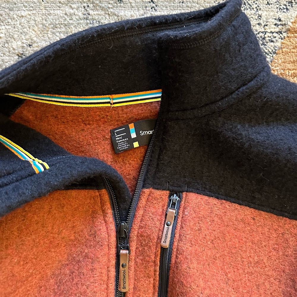 EUC Large Smartwool Full Zip Wool Base Layer